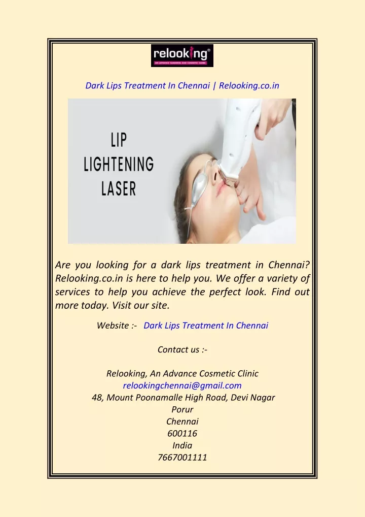 dark lips treatment in chennai relooking co in