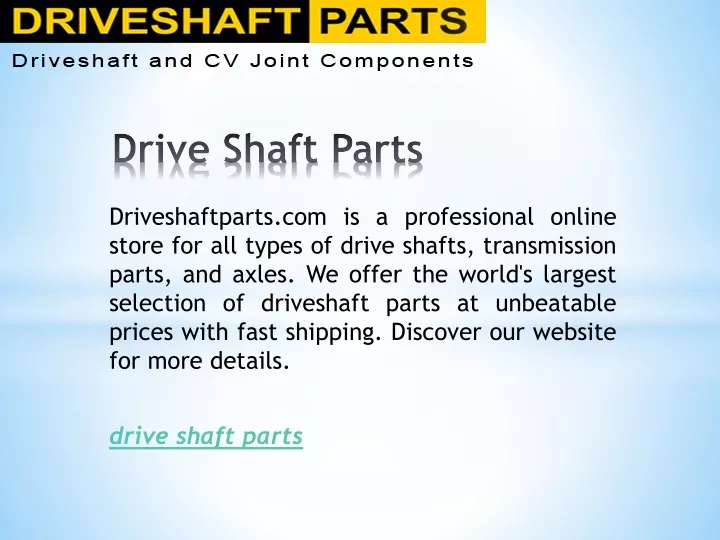 drive shaft parts