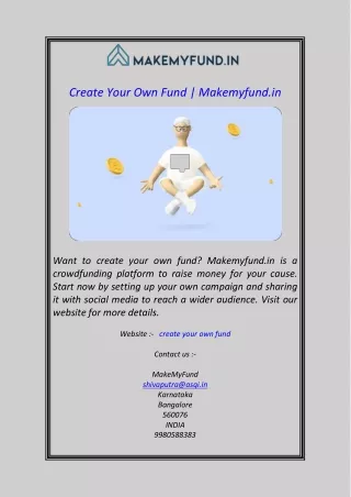 create your own fund makemyfund in