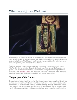 when was quran written