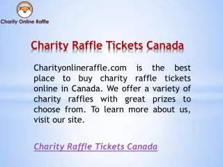 Charity Raffle Tickets Canada  Charityonlineraffle.com
