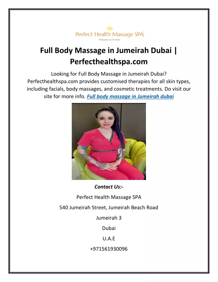 Ppt Full Body Massage In Jumeirah Dubai Powerpoint Presentation Free Download Id 11568747
