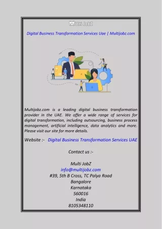 Digital Business Transformation Services Uae Multijobz.com