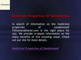 Medicinal Properties Of Sandalwood  Fithumarabharat.com