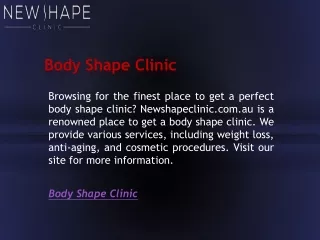 body shape clinic