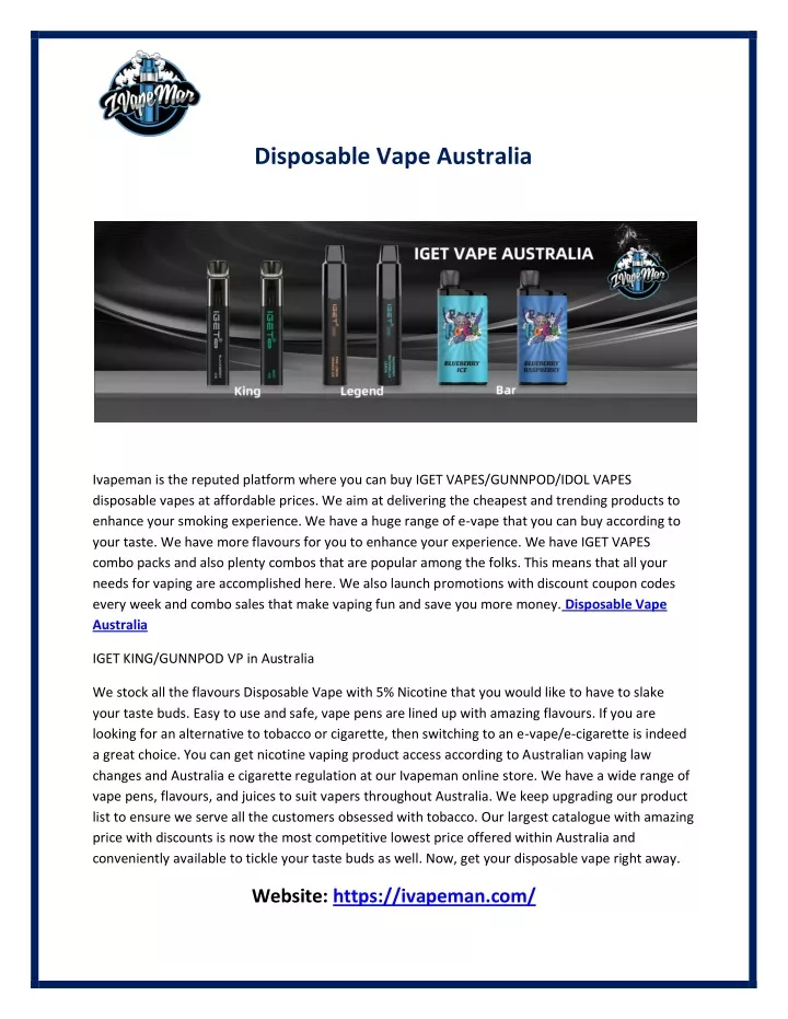 disposable vape australia