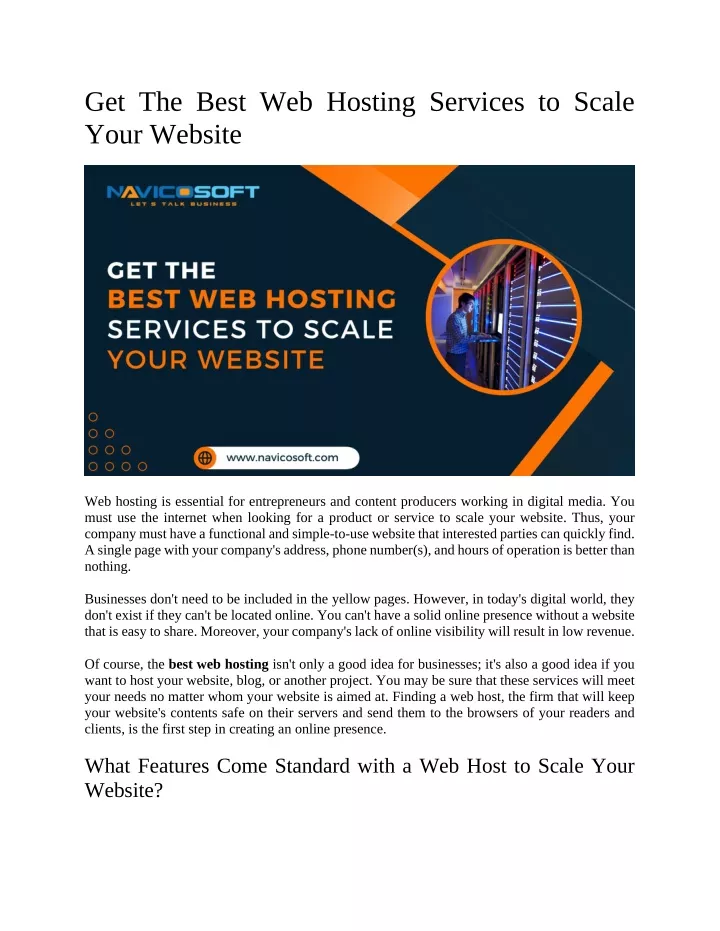 get the best web hosting services to scale your