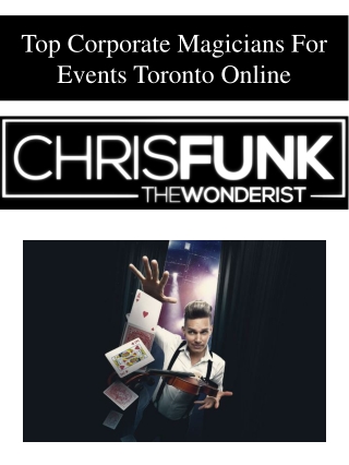Top Corporate Magicians For Events Toronto Online