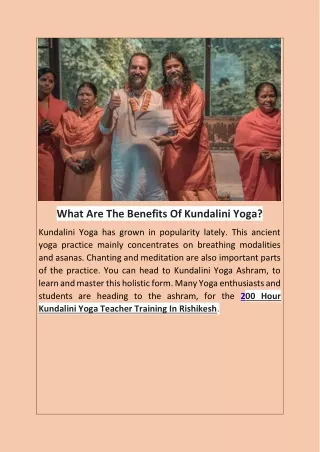 What Are The Benefits Of Kundalini Yoga?