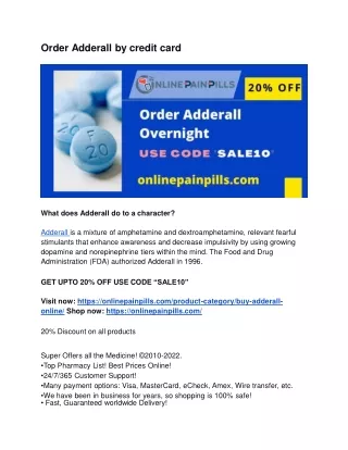Order Adderall by credit card | Adderall 15mg | Buy Adderall online