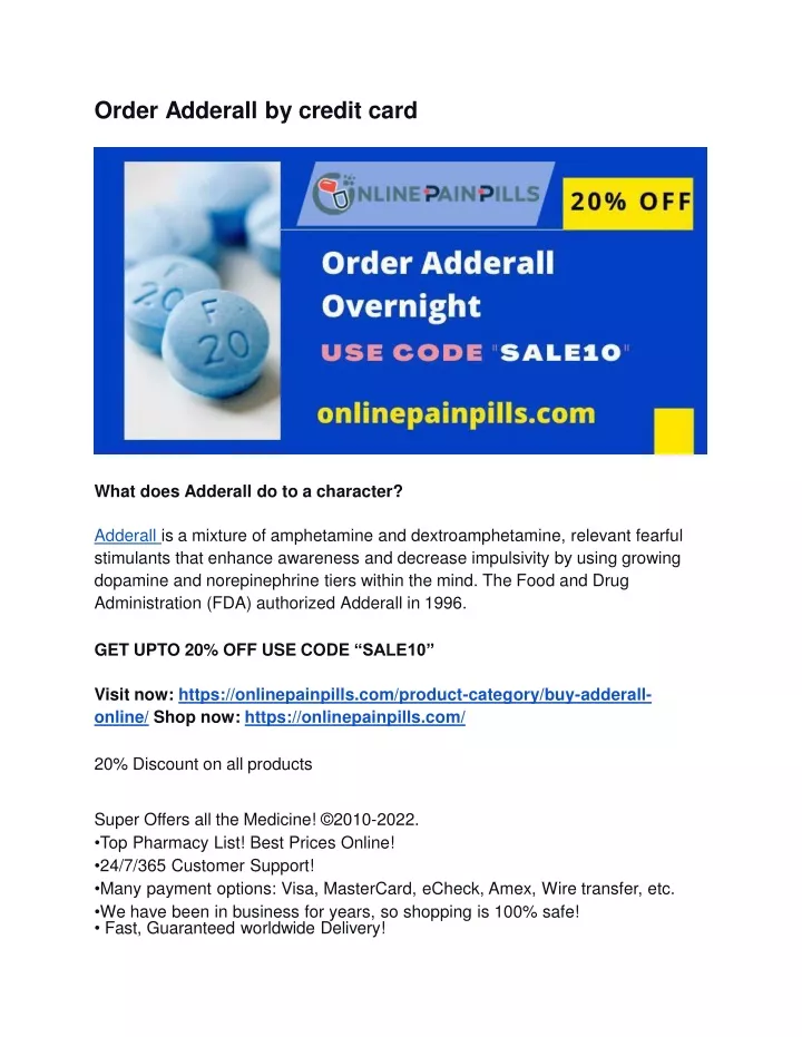 order a d d e r a l l by c r edi t ca r d