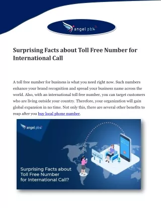 Surprising Facts about Toll Free Number for International Call