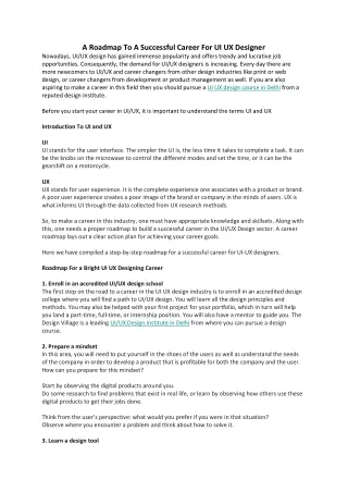 A Roadmap To A Successful Career For UI UX Designer