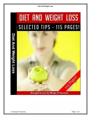 diet and weight loss