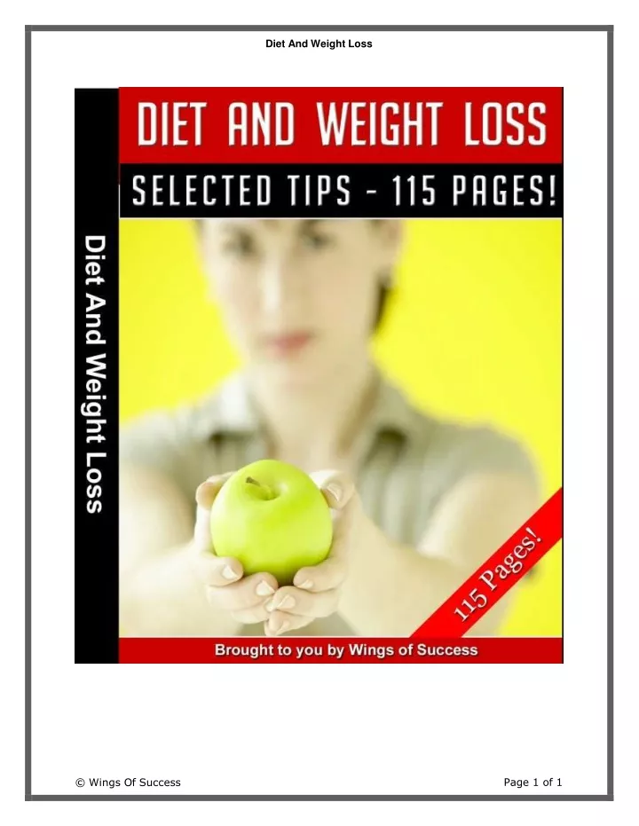 diet and weight loss