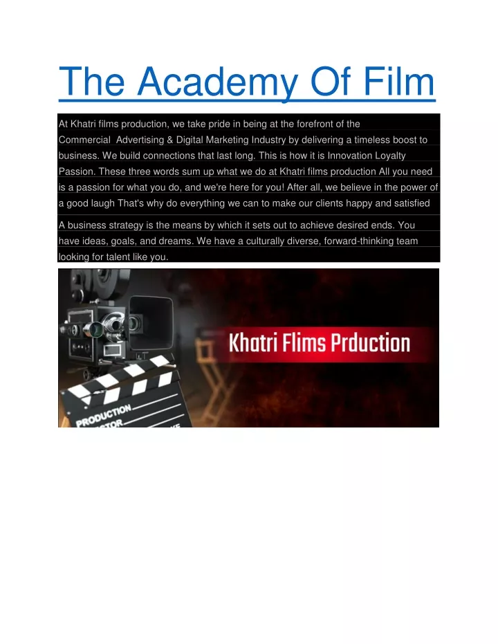 the academy of film
