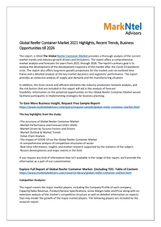 global global reefer container market reefer