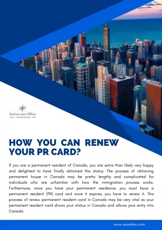 How you can renew your PR Card