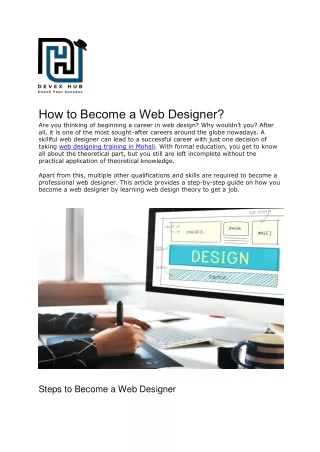 Web Designing Course in Chandigarh | Devex Hub