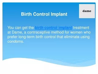 Birth Control Implant