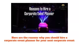 Here are the reasons why you should hire a  corporate event planner for your next corporate event_