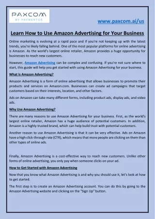 Learn How to Use Amazon Advertising for Your Business