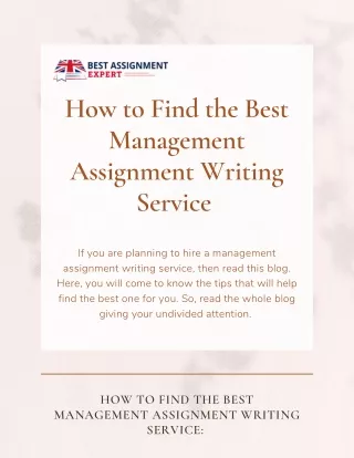 how to find the best management assignment