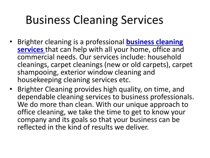 business cleaning services