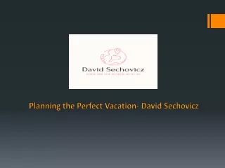 Planning the Perfect Vacation- David Sechovicz