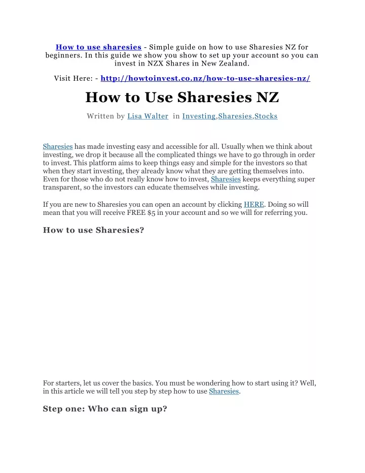 how to use sharesies simple guide