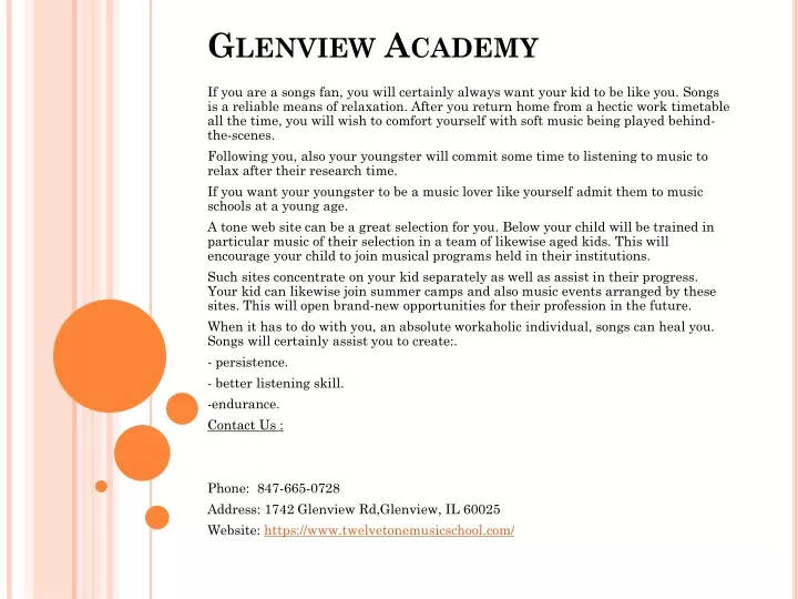 glenview academy