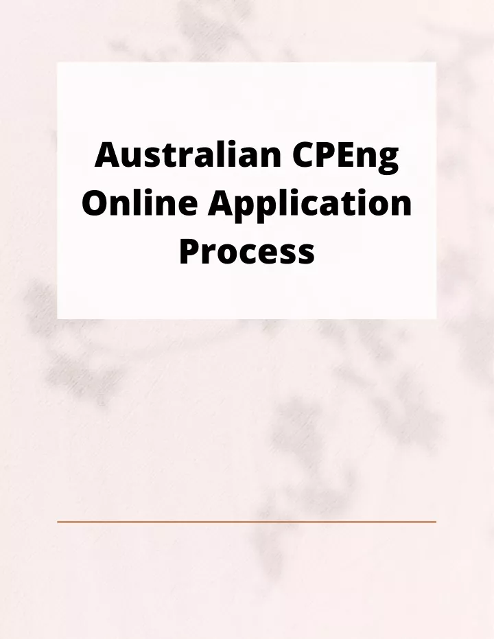 australian cpeng online application process