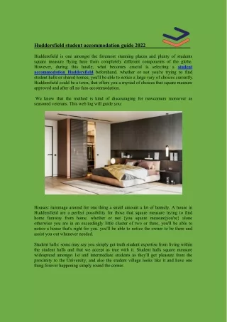huddersfield student accommodation guide 2022