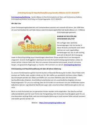entr mpelung haushaltsaufl sung sandra bl sius