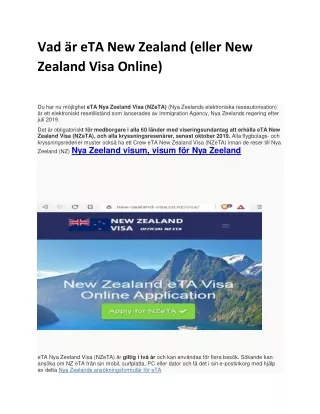 vad r eta new zealand eller new zealand visa