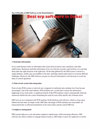 top 10 benefits of erp software in the retail