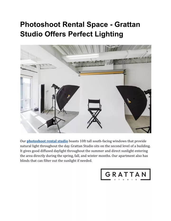 photoshoot rental space grattan studio offers