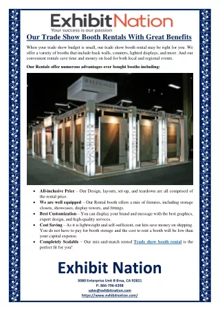 Our Trade Show Booth Rentals With Great Benefits