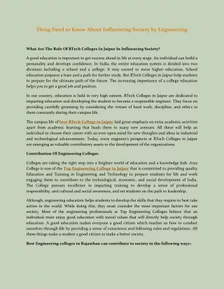 thing need to know about influencing society