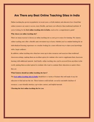best online teaching sites in india