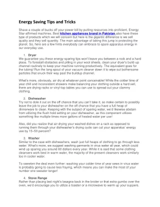 energy saving tips and tricks