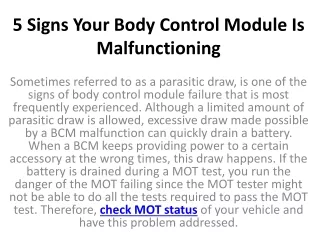 5 signs your body control module is malfunctioning