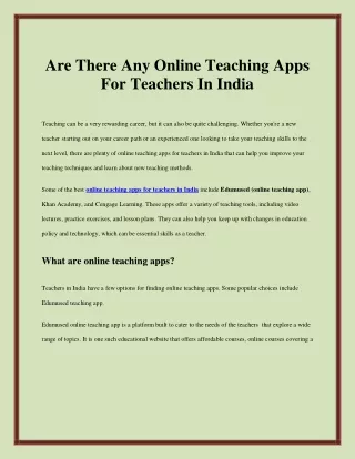 online teaching apps for teachers in India