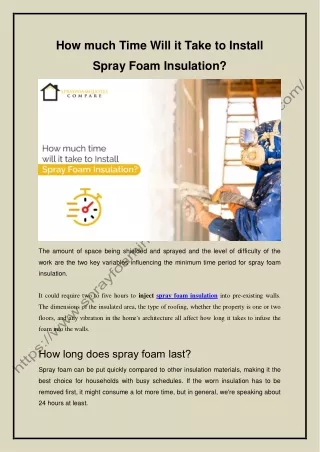 How much time will it take to Install Spray Foam insulation