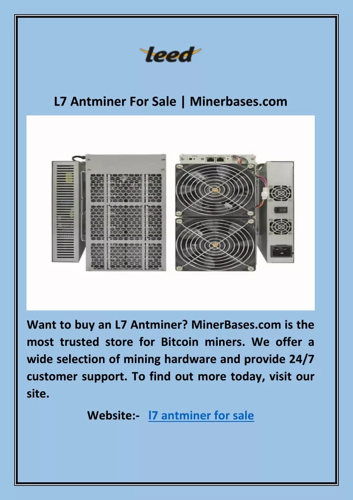 l7 antminer for sale minerbases com