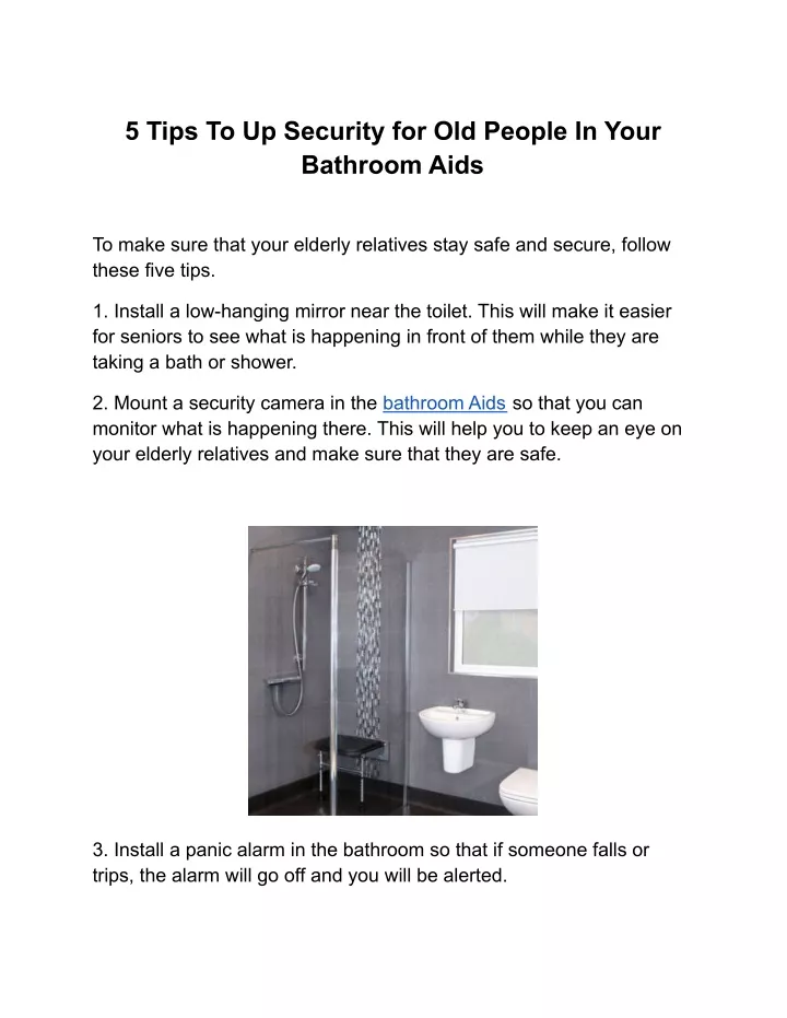 5 tips to up security for old people in your