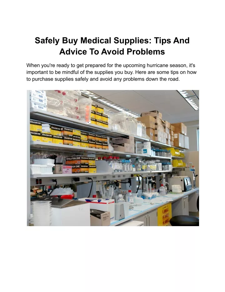 safely buy medical supplies tips and advice