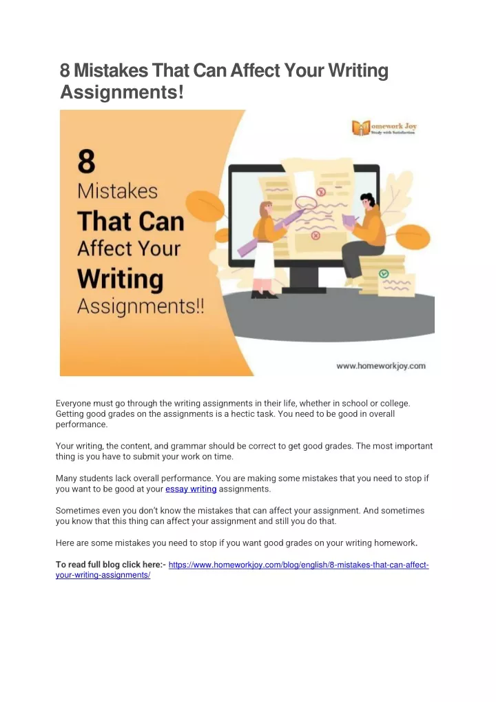 8 mistakes that can affect your writing