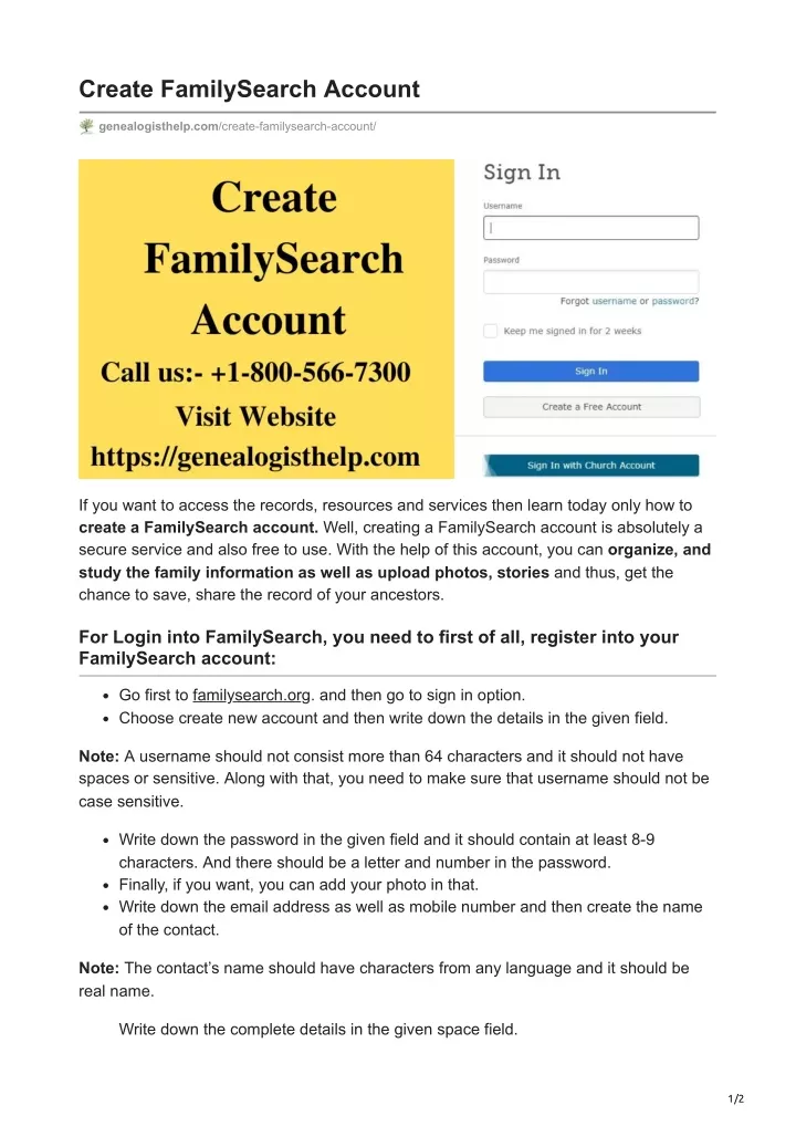 create familysearch account