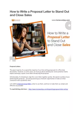 how to write a proposal letter to stand